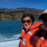 In Puerto Tranquilo unternehmen wir eine Bootstour zu den "Capillas del Marmol" (Marmorhöhlen).
