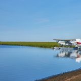 Wasserflugzeuge sind ein beliebtes Fortbewegungsmittel in abgelegenen Regionen. 
