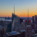 Sonnenuntergang über "Manhatten" und dem legendären "Hudson River". 
