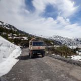 Auf dem Weg zum "Salmon Glacier" liegt teilweise noch recht viel Schnee. 
