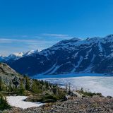 Am nächsten Morgen ist die Sicht auf den Gletscher einiges klarer als am Vorabend. 
