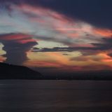 Sonnenuntergang ueber Kingston, der Hauptstadt Jamaika's.
