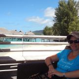 An der Bar des Hotel "Sofitel" auf "Moorea" geniessen wir einen Drink und lassen nochmals das fantastische Panorama auf uns einwirken. 
