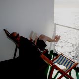 Unsere taeglichen Lesestunden auf unserem Privatbalkon, sofern wir nicht gerade Landgang haben. 
