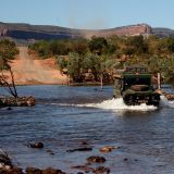 Der berühmte "Pentecoast River" in den Kimberleys. Der Wasserstand dieses Flusses ist hauptsächlich massgebend für die Öffnung der "Gibb River Road". 
