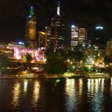 Die Skyline von Melbourne.
