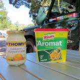 Hurrra, wir sind gerettet. In einem Gourmet-Geschäft in Adelaide finden wir doch tatsächlich unser heiss geliebtes Aromat und Thomy-Produkte, wer hätte das gedacht. Ab jetzt werden gute Speisen noch viel besser. 
