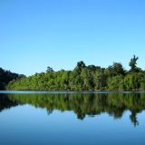 Spiegelglatt zeigt sich uns der "Bloomfield River". Heute wäre es eigentlich ideal gewesen um ein paar Salzwasserkrokodile zu spotten. Aber die "Lacoste-Schlafsäcke" sind wahrscheinlich abgetaucht und beobachten nun die Touristen. 
