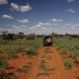 Auf dem Weg in die Mabuasehube Pans, dem Botswana Teil vom Kgalagadi Transfrontier Park.
