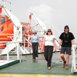 Spaziergang an Deck
