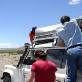 Kaum in Patagonien angekommen, werden unsere Landys vom Wind gepeitscht.
