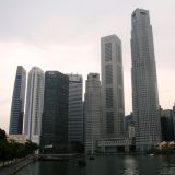 Singapurs moderne Skyline
