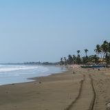 Schwarze Sandstrände findet man im Norden von Nicaragua vor, hier bei Jiquilillo. 
