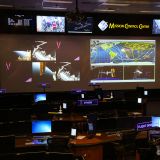 Das neu gefertigte Mission Control Center, wo zukünftig die Mission des Orion-Projektes (bemannter Flug zum Mars) überwacht wird.
