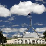 Und hier ist es, das Parlamentsgebäude von Canberra.
