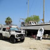 Unsere beiden Reisemobile "Nesito" und "Charon", hier in Korfu
