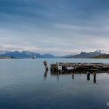 Ein letzter Blick auf die Hafenbucht von Grytviken. 
