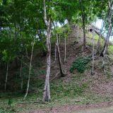 Viele Schätze schlummern in Yaxha immer noch unter dem Erdboden. Aber man kann an den Hügeln die pyramidenähnliche Form recht gut erkennen.
