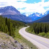 Unterwegs auf dem Icefield Parkway in Richtung Banff N.P..
