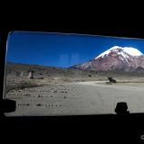Küche mit Aussicht auf den Chimborazo. 
