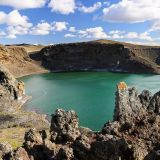Letzter Zwischenstopp auf dem patagonischen Festland - die Laguna Azul bei Rio Gallegos.

