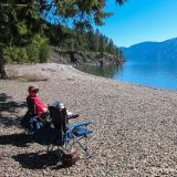 Beim Pend Oreille Lake bekommen wir sogar noch einen privaten Badestrand dazu. 
