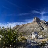 Sicht auf die Bergsilhouette des Guadalupe Mountains NP. 
