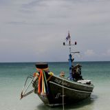 Longtail-Boot auf Koh Phangan. 
