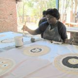Besuch bei einem Projekt fuer die Bevoelkerung rund um den South Luangwa NP, Tribal Textiles.
